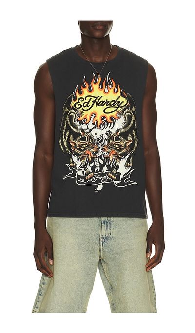 Ed Hardy Ed Hardy Wolves Cut Off Tee