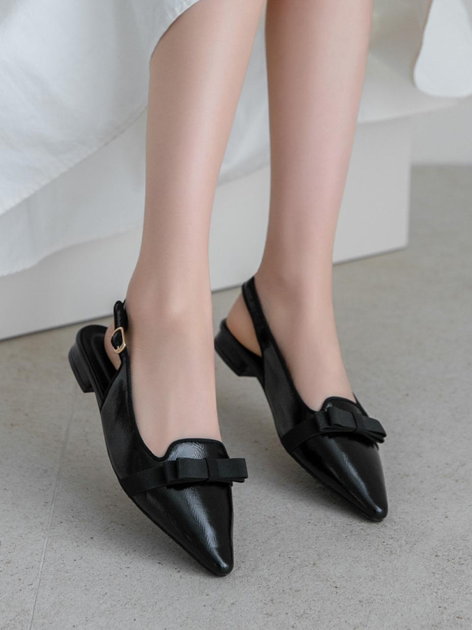 edel9 Fringe Ribbon Cushioned Slingback Shoes