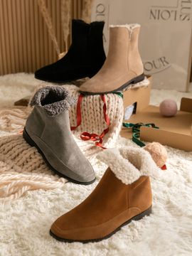 edel9 Greeting Leather Fur Ankle Boots