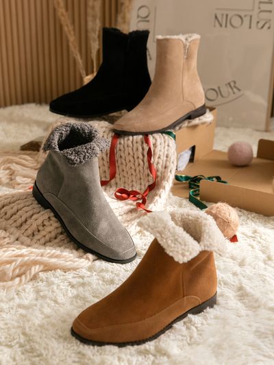 edel9 Greeting Leather Fur Ankle Boots