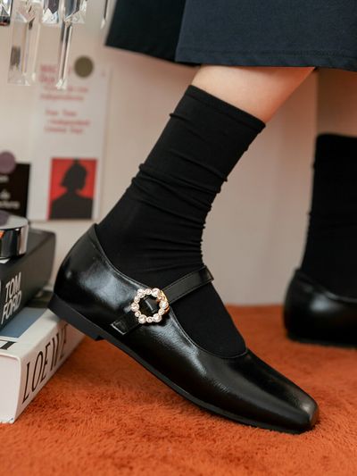 edel9 Rochella Cubic Mary Jane Flats - 5 Colors