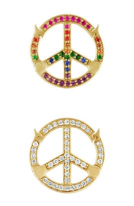 EDEN PRESLEY EDEN PRESLEY 14k Gold Rainbow Peace Charm 