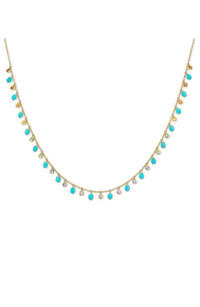 EDEN PRESLEY EDEN PRESLEY 14k Gold Turquoise & Sapphire Shaker Necklace