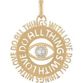 EDEN PRESLEY EDEN PRESLEY Do All Things With Love 14k Gold Blue Topaz Pendant