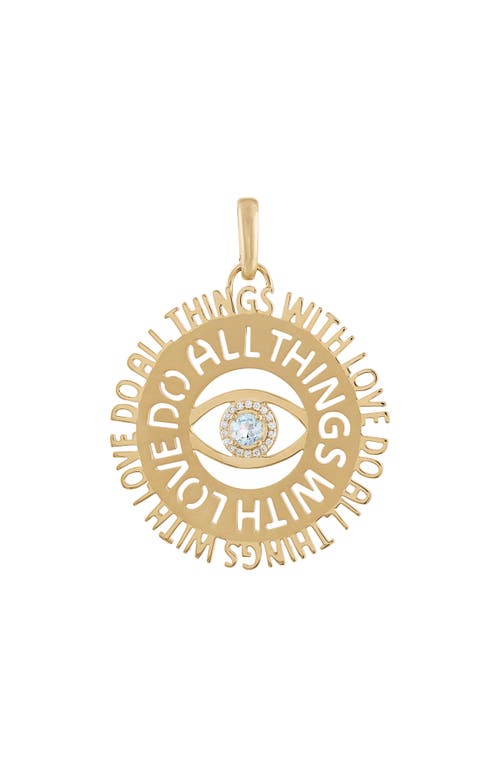 EDEN PRESLEY EDEN PRESLEY Do All Things with Love Blue Topaz & Diamond Pendant