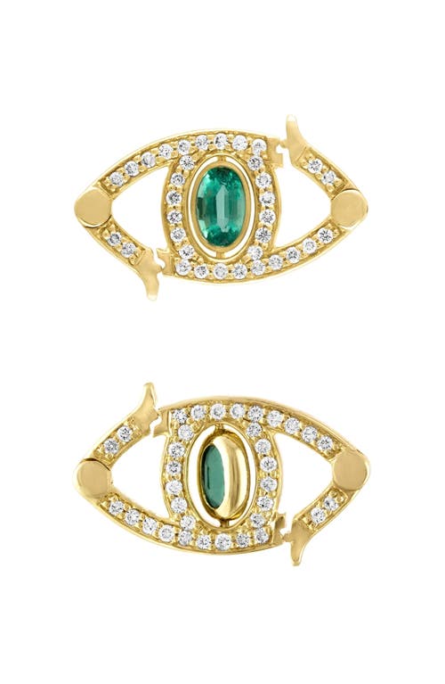EDEN PRESLEY EDEN PRESLEY Emerald and Diamond 14k Gold Evil Eye Charm
