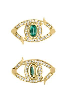 EDEN PRESLEY EDEN PRESLEY Emerald and Diamond 14k Gold Evil Eye Charm