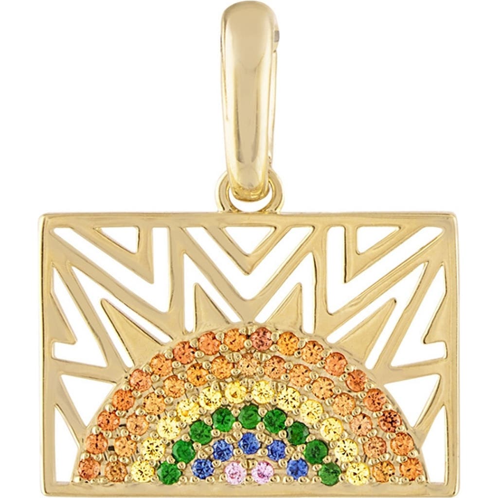 EDEN PRESLEY EDEN PRESLEY Here Comes The Sun Gold Rainbow Sapphire Pendant Charm