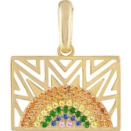 EDEN PRESLEY EDEN PRESLEY Here Comes The Sun Gold Rainbow Sapphire Pendant Charm