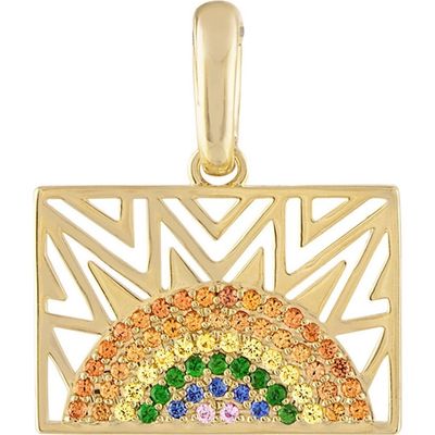 EDEN PRESLEY EDEN PRESLEY Here Comes The Sun Gold Rainbow Sapphire Pendant Charm