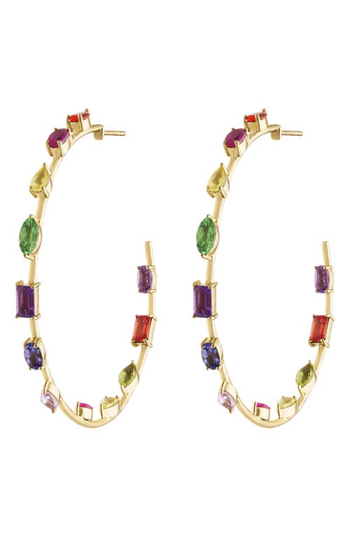 EDEN PRESLEY EDEN PRESLEY Large Goddess Rainbow Sapphire Hoop Earrings