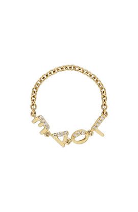 EDEN PRESLEY EDEN PRESLEY Love Pavé Diamond Tiny Letter Ring