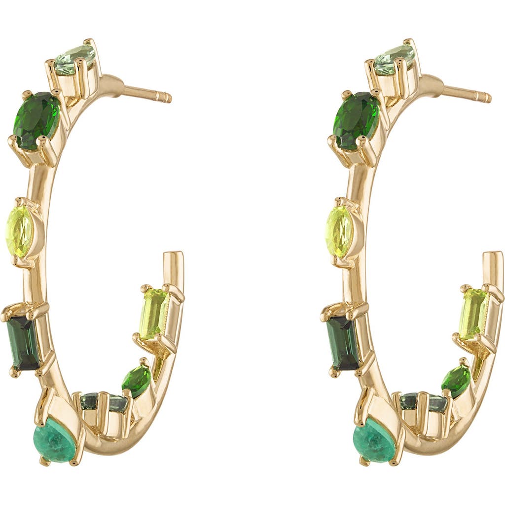 EDEN PRESLEY EDEN PRESLEY Mini Goddess Rainbow Sapphire Hoop Earrings