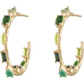 EDEN PRESLEY EDEN PRESLEY Mini Goddess Rainbow Sapphire Hoop Earrings