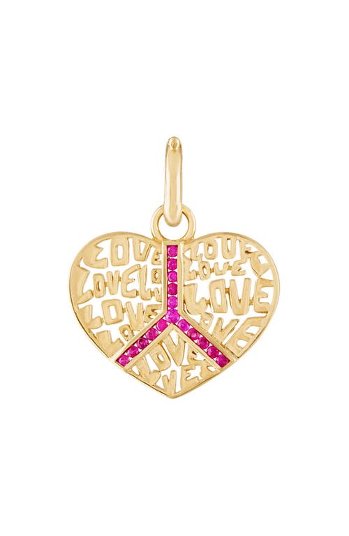 EDEN PRESLEY EDEN PRESLEY Peace & Love Gold Ruby Pendant