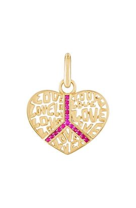 EDEN PRESLEY EDEN PRESLEY Peace & Love Gold Ruby Pendant