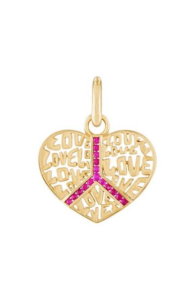 EDEN PRESLEY EDEN PRESLEY Peace & Love Gold Ruby Pendant