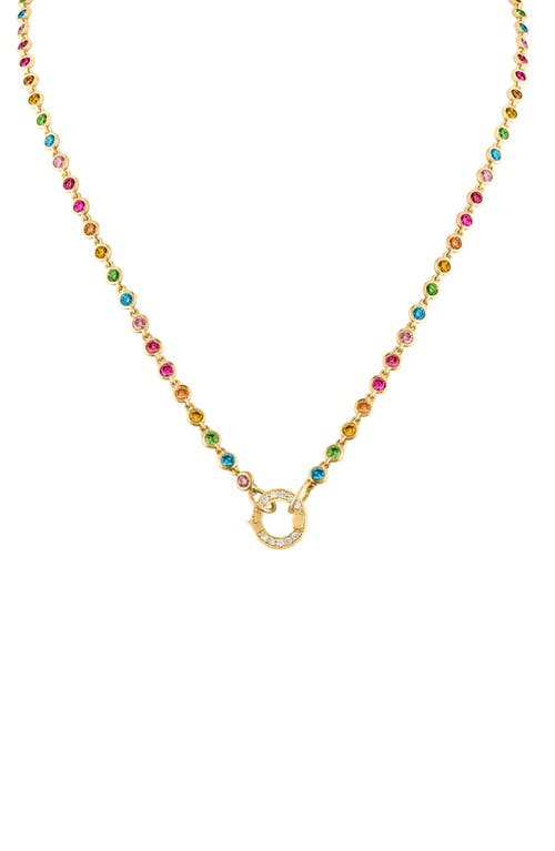 EDEN PRESLEY EDEN PRESLEY Rainbow Bezel & Pavé Diamond Open Pendant Necklace