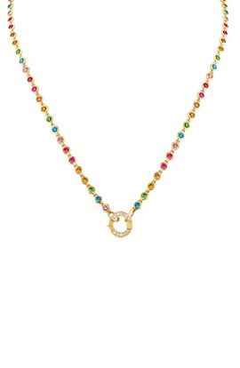 EDEN PRESLEY EDEN PRESLEY Rainbow Bezel & Pavé Diamond Open Pendant Necklace