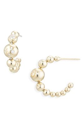 EDEN PRESLEY EDEN PRESLEY Small Beaded 14K Gold Huggie Hoop Earrings