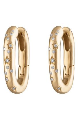 EDEN PRESLEY EDEN PRESLEY Starstruck Diamond Elongated Huggie Hoop Earrings