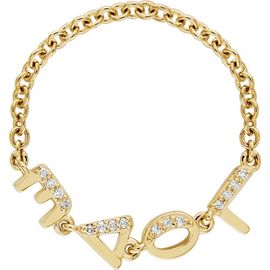EDEN PRESLEY EDEN PRESLEY Tiny Letters 14k Gold Diamond LOVE Chain Ring
