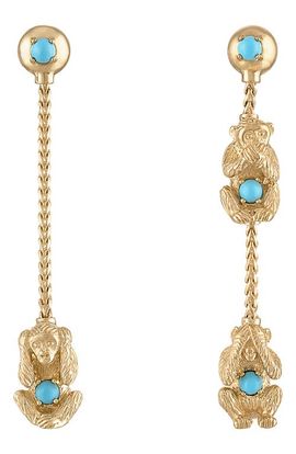 EDEN PRESLEY EDEN PRESLEY Wise Monkey Turquoise Drop Linear Earrings