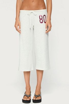 Edikted Edikted 80 Sequin Capri Sweatpants in Light/Gray/Melange, Women's at Urban Outfitters