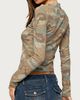 Edikted Edikted 80'S Edikted Long Sleeve Rhinestone Top in Olive, Women's at Urban Outfitters - 5