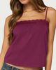 Edikted Edikted Abbe Lacey Tank Top in Burgundy, Women's at Urban Outfitters - 1