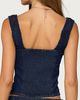 Edikted Edikted Aggie Ruched Button Denim Top in Blue, Women's at Urban Outfitters - 5