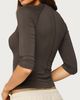 Edikted Edikted Agnez Three-Quarter Sleeve Raglan Top in Brown, Women's at Urban Outfitters - 5