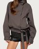 Edikted Edikted Aiza High Neck Jacket in Dark/Gray, Women's at Urban Outfitters - 1