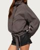 Edikted Edikted Aiza High Neck Jacket in Dark/Gray, Women's at Urban Outfitters - 3