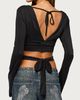 Edikted Edikted Akari Long Sleeve Wrap Top in Black, Women's at Urban Outfitters - 5