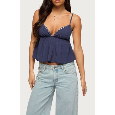 EDIKTED EDIKTED Alina Studded Crop Babydoll Camisole