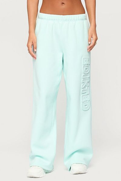 Edikted Edikted Alysa Wide Leg Sweatpants in Aqua, Women's at Urban Outfitters