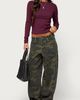 Edikted Edikted Anna Camo Low Rise Baggy Jeans in Olive, Women's at Urban Outfitters - 1
