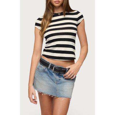 EDIKTED EDIKTED Annabeth Stripe Crop T-Shirt