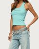 Edikted Edikted Aquaramine Rhinestone Ribbed Tank Top in Aqua, Women's at Urban Outfitters - 4