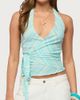 Edikted Edikted Aquarelle Striped Wrap Halter Top in Aqua, Women's at Urban Outfitters - 1