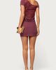 Edikted Edikted Aruna Off Shoulder Lacey Mini Dress in Plum, Women's at Urban Outfitters - 1