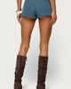 Edikted Edikted Asymmetric Belt Denim Micro Shorts in Blue, Women's at Urban Outfitters - 4