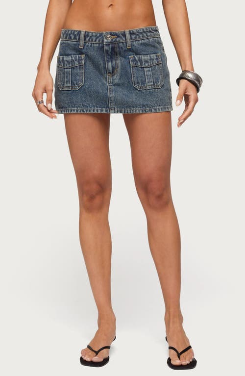 EDIKTED EDIKTED Ayala Washed Cargo Denim Micro Skort