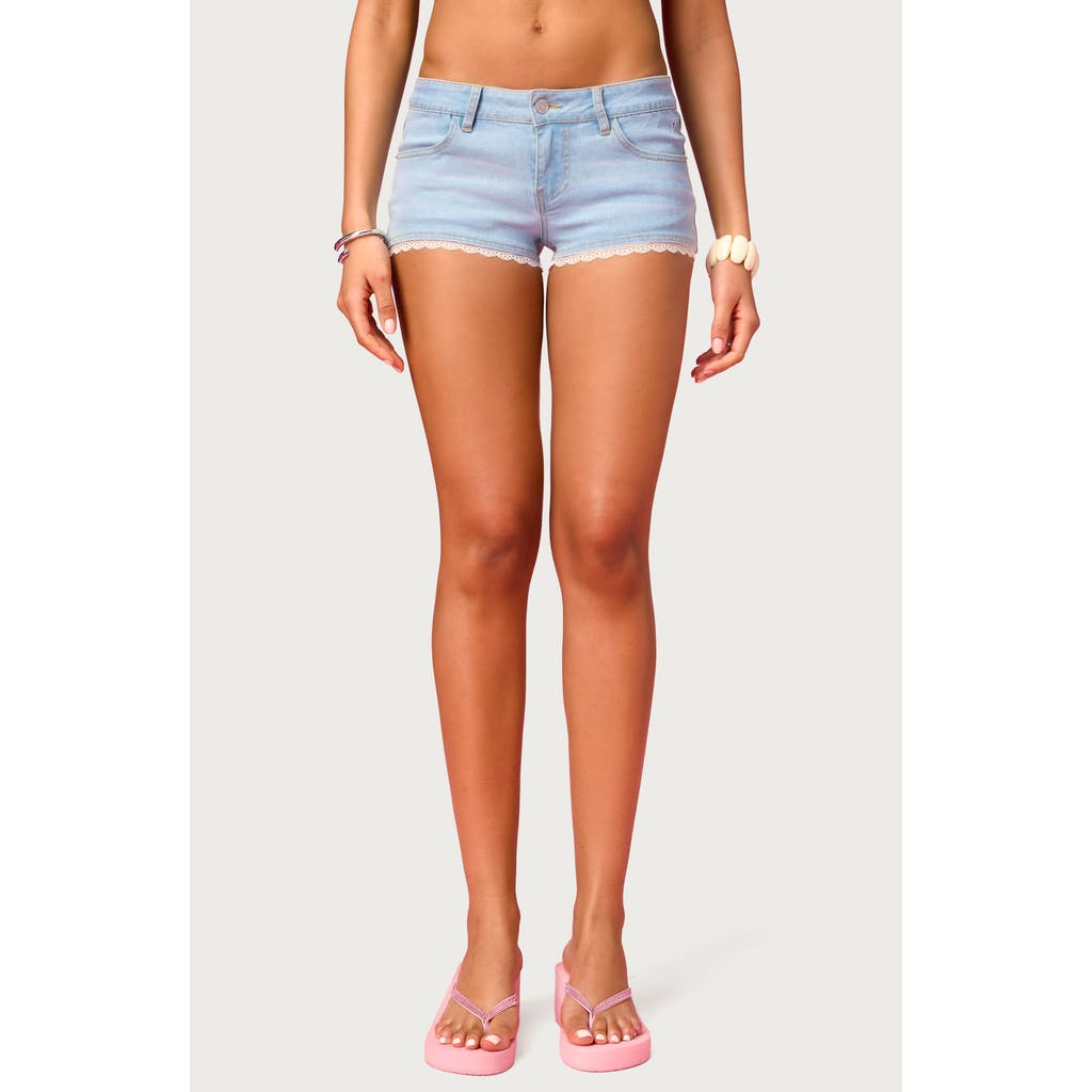EDIKTED EDIKTED Barbie™ Lacey Low Rise Denim Shorts