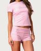 Edikted Edikted Barbie Rhinestone Foldover Shorts in Light/Pink, Women's at Urban Outfitters - 1