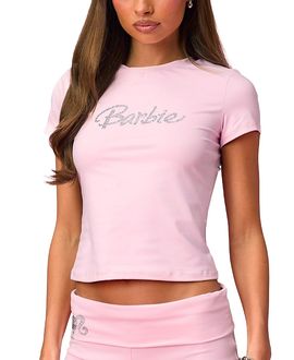 Edikted Edikted Barbie Rhinestone T Shirt