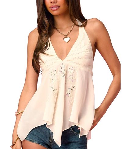 Edikted Edikted Barbie Sequin Chiffon Handkerchief Top
