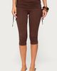 Edikted Edikted Bardi Drawstring Foldover Capri Pants in Brown, Women's at Urban Outfitters - 1