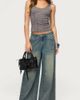 Edikted Edikted Beaded Fringe Ribbed Tank Top in Dark/Gray, Women's at Urban Outfitters - 2